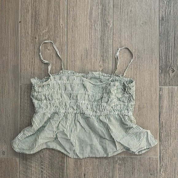 super cute size L green and white stripe tank top from American Eagle - Picture 3 of 3